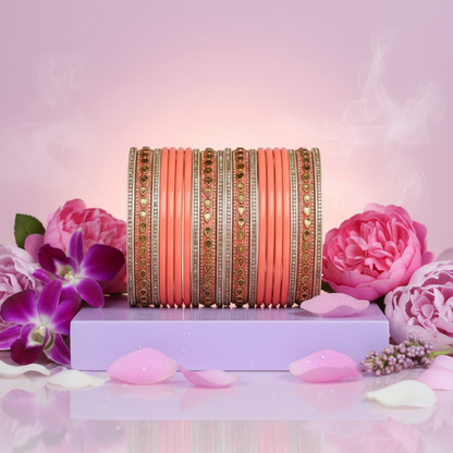 Beautiful Punjabi Lac Kundan Chuda For Bridal (Pack Of 20)