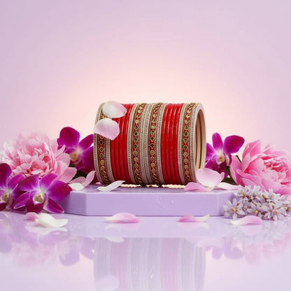 Beautiful Punjabi Lac Kundan Chuda For Bridal (Pack Of 20)