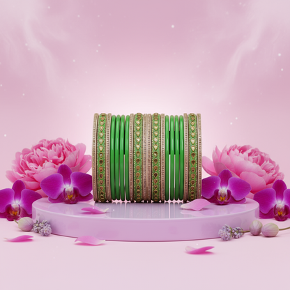 Beautiful Punjabi Lac Kundan Chuda For Bridal (Pack Of 20)