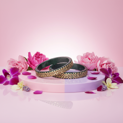 Partywear Lac Kada in Beautiful Kundan Design (Pack of 2)