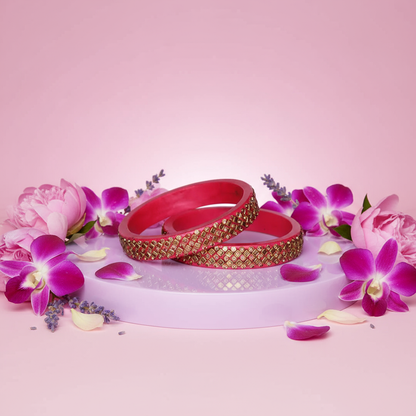 Partywear Lac Kada in Beautiful Kundan Design (Pack of 2)