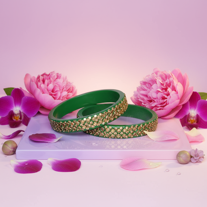 Partywear Lac Kada in Beautiful Kundan Design (Pack of 2)