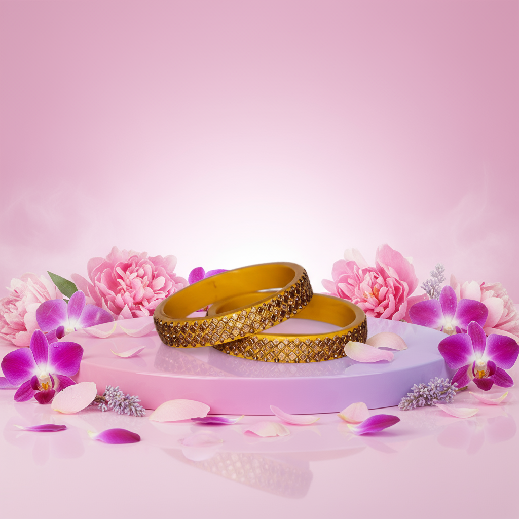 Partywear Lac Kada in Beautiful Kundan Design (Pack of 2)