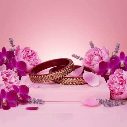 Partywear Lac Kada in Beautiful Kundan Design (Pack of 2)