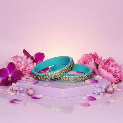 Partywear Lac Kada in Beautiful Kundan Design (Pack of 2)