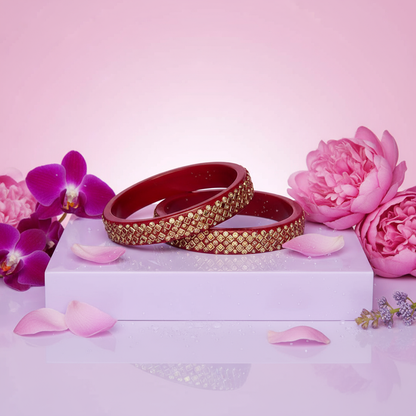 Partywear Lac Kada in Beautiful Kundan Design (Pack of 2)