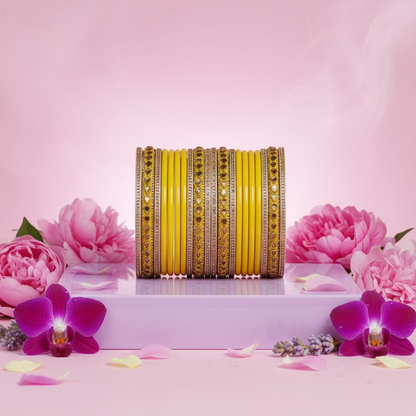 Beautiful Punjabi Lac Kundan Chuda For Bridal (Pack Of 20)